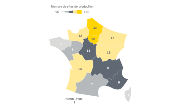 Répartition des implantation sur le territoire métropolitain - source SP2C 2022